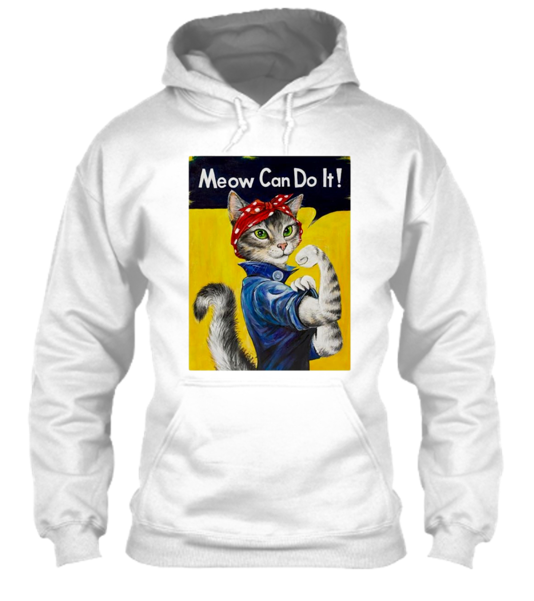 Meow Can Do It Rosie The Riveter Cat Red Bandana Shirt