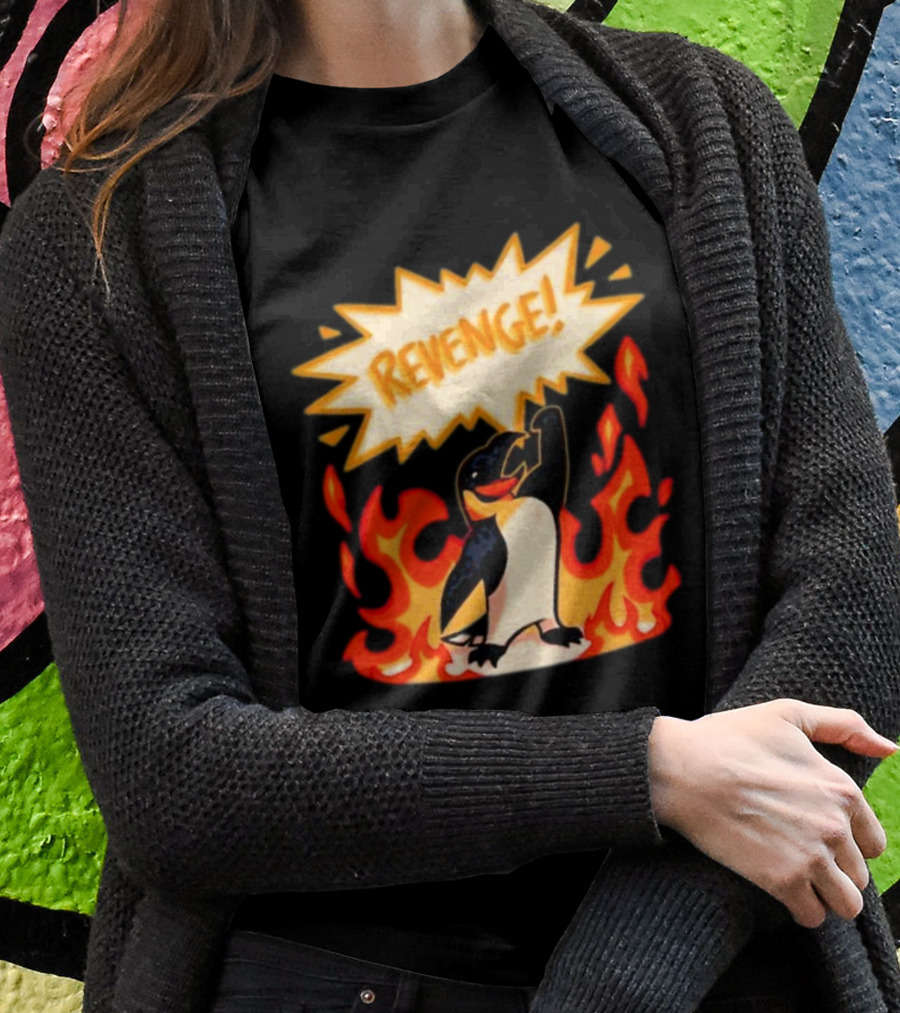 Hazbin Hotel Helluva Boss Revenge Penguin In Flames Shirt