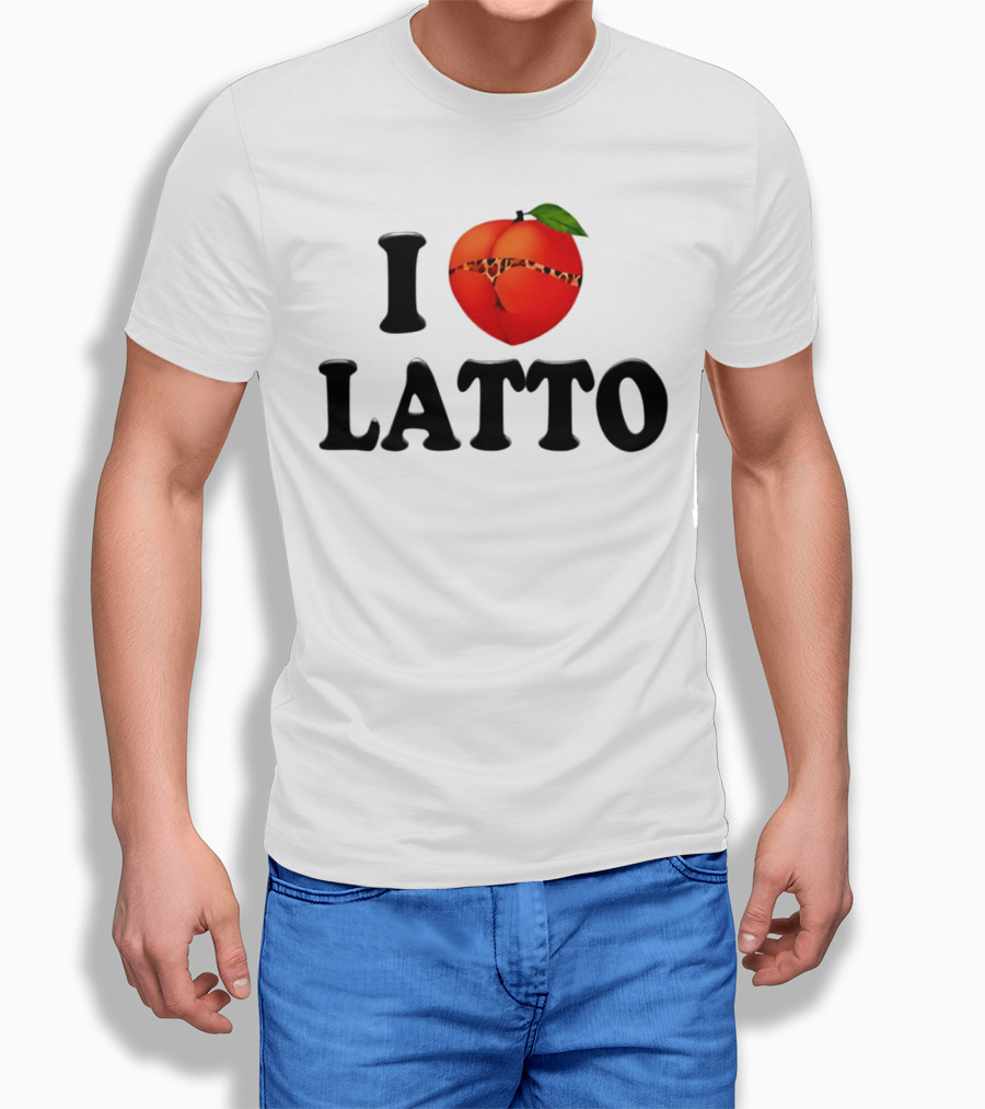 I Love Latto Peach With Leopard Print Detail Shirt