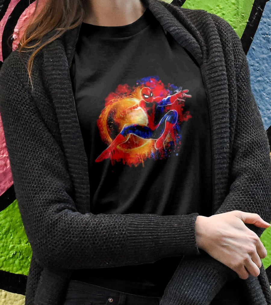 Spiderman Dynamic Splash Through The Vivid Spiderverse Shirt