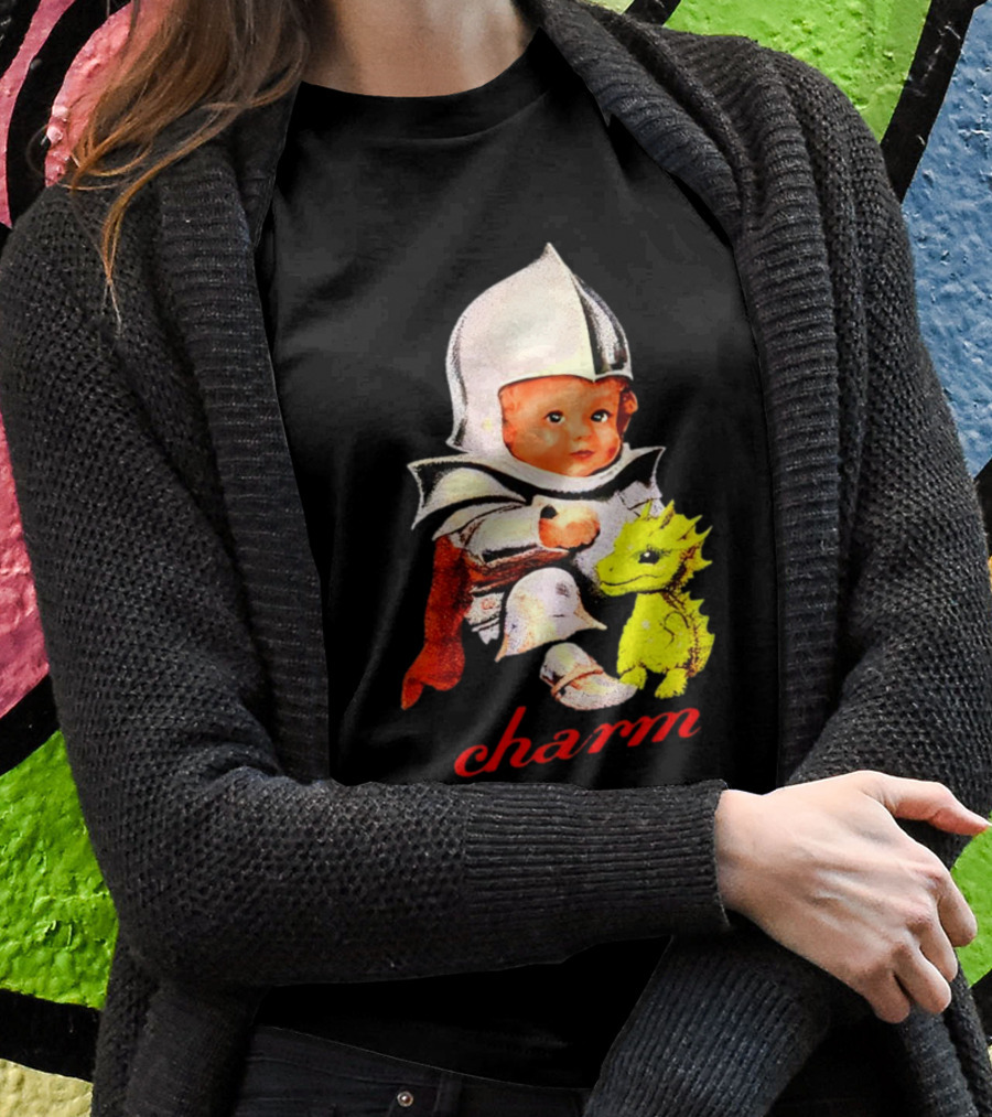 Claire Cottrill Hq Charm Dragon Knight Baby In Armor With Yellow Dragon Shirt