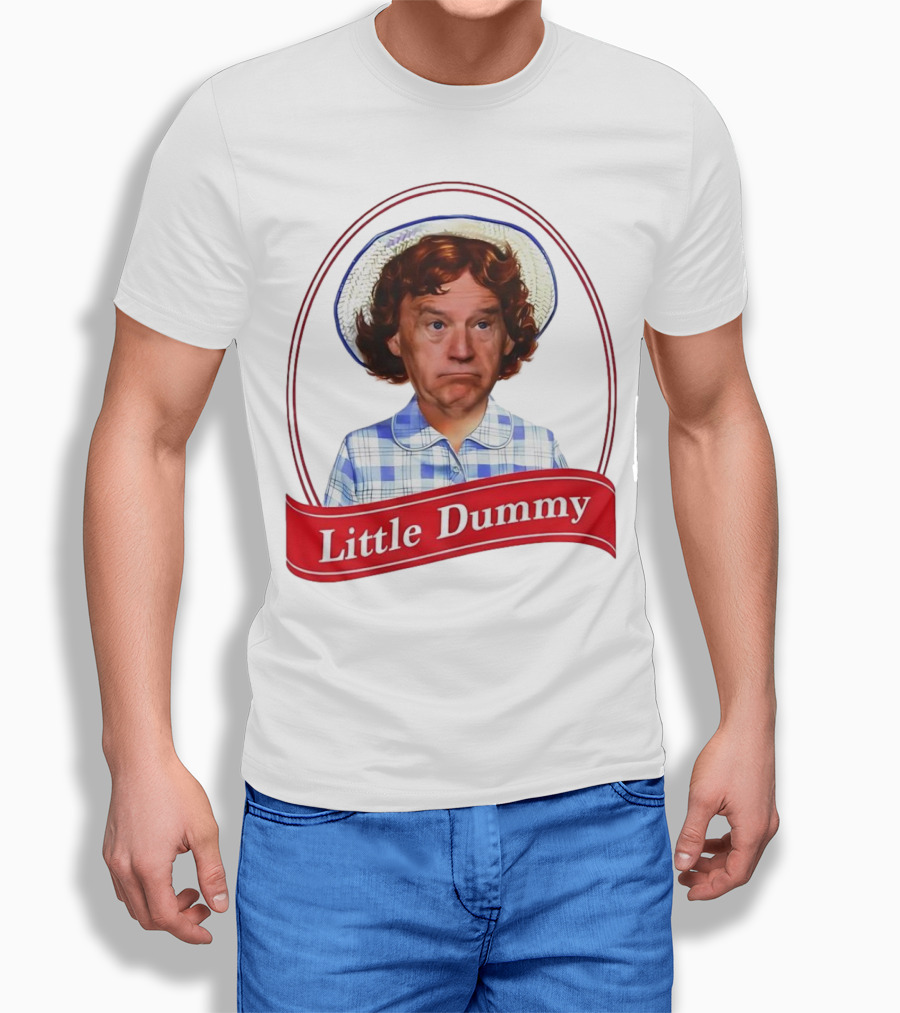 Little Dummy Biden Parody Plaid Hat Oval Frame Shirt