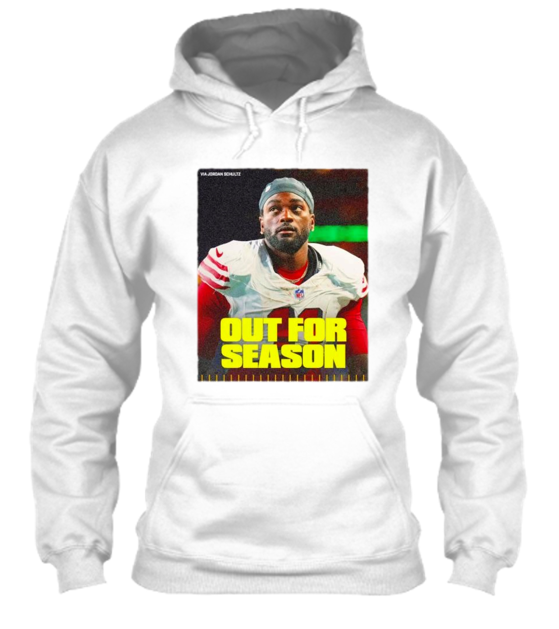 Out For Season Brandon Aiyuk Via Jordan Schultz Nfl Football News Shirt