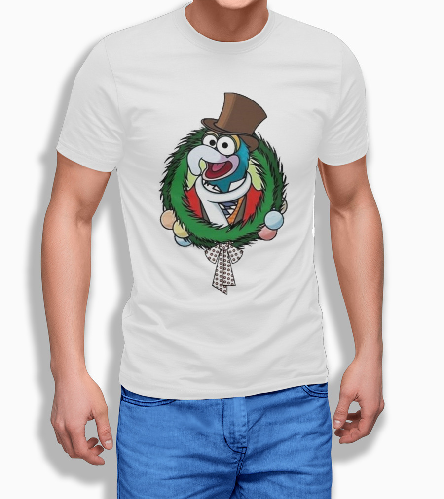 Cute Gonzo The Muppet Christmas Carol Wreath Shirt