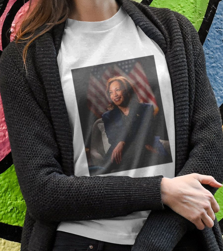 Kamala Harris 2024 Presidential Election American Flag Background Shirt