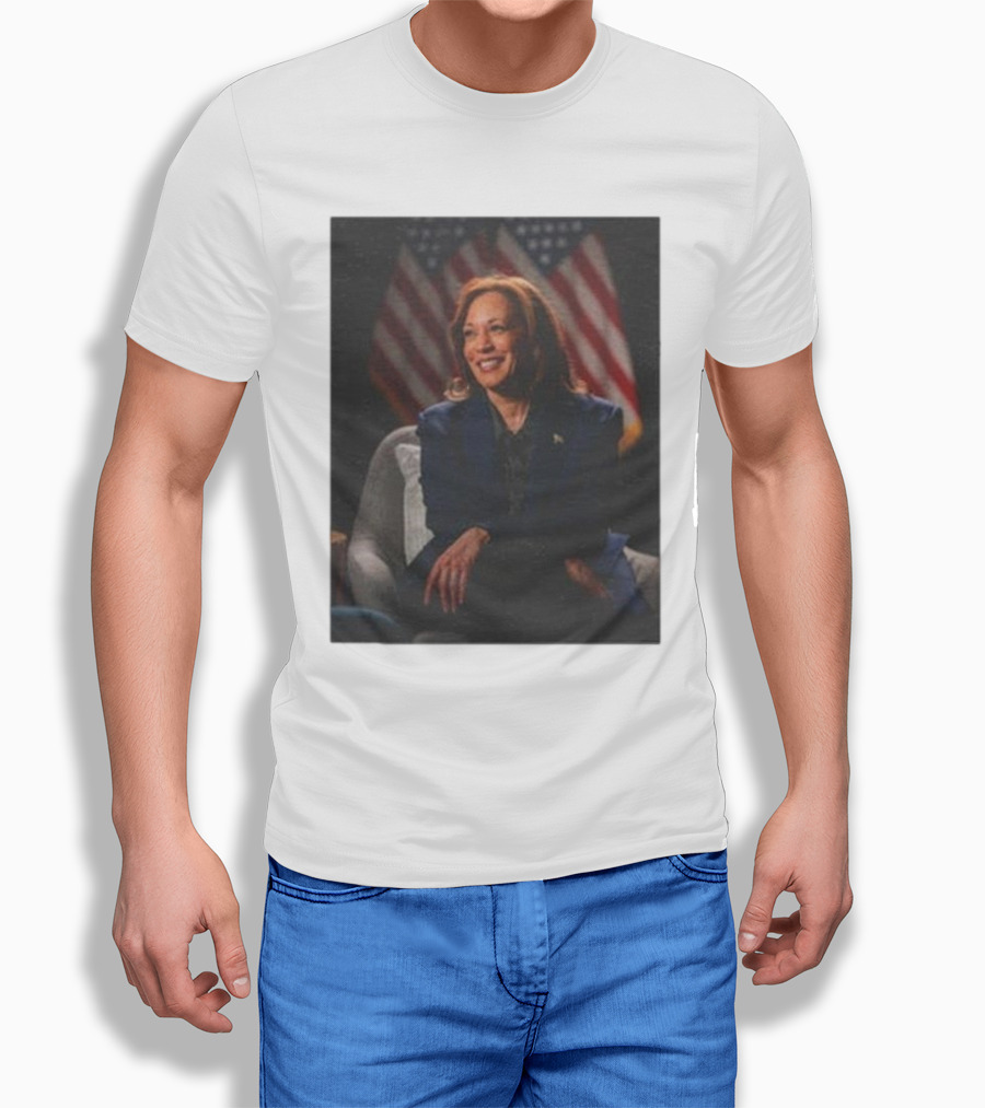 Kamala Harris 2024 Presidential Election American Flag Background Shirt
