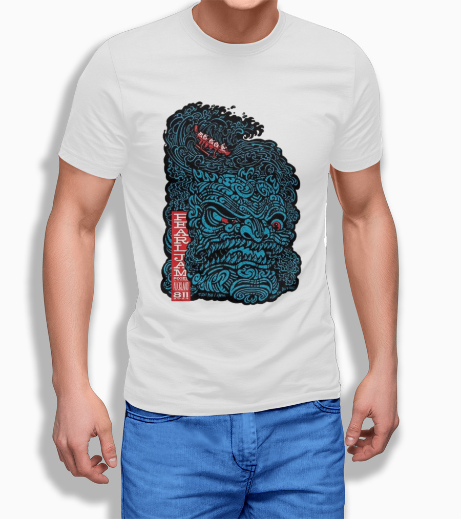 Pearl Jam Pixies Auckland November 8 2024 The Great Wave Japanese Shirt