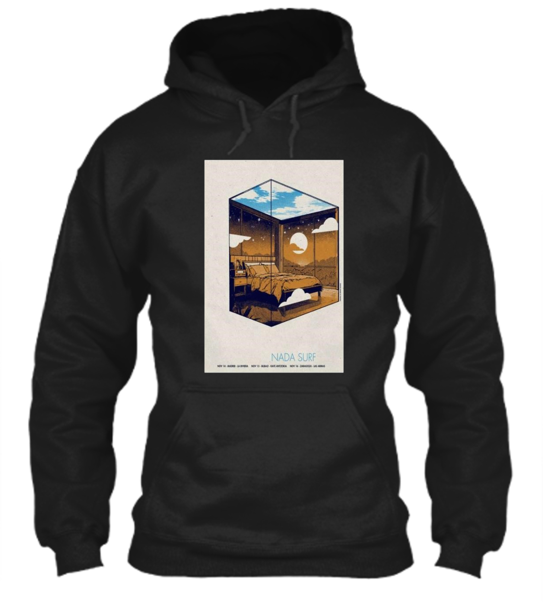 Nada Surf Nov 14 2024 Madrid Sla Riviera Bedroom Cube Concert Shirt
