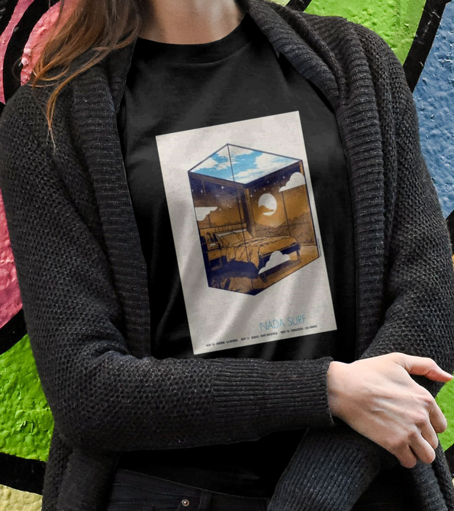 Nada Surf Nov 14 2024 Madrid Sla Riviera Bedroom Cube Concert Shirt