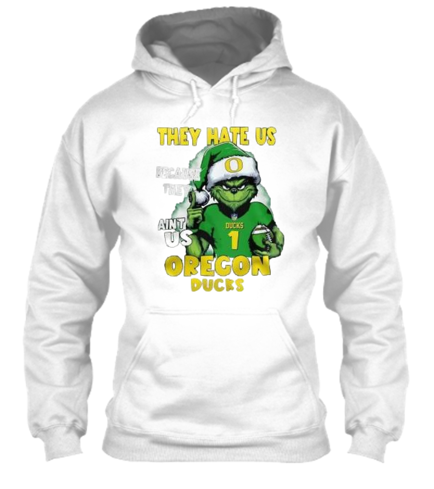 Sana Grinch They Hate Us Because They Aint Us Oregon Ducks Christmas 2024 Santa Football Shirt