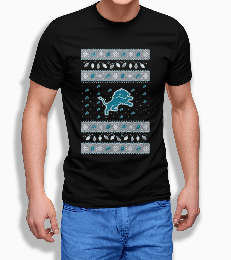 Detroit Lions Holiday Lights Ugly Sweater 2024 Christmas Football Shirt