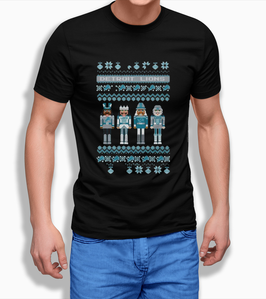 Detroit Lions Nfl Nutcracker Holiday Ugly Sweater Shirt