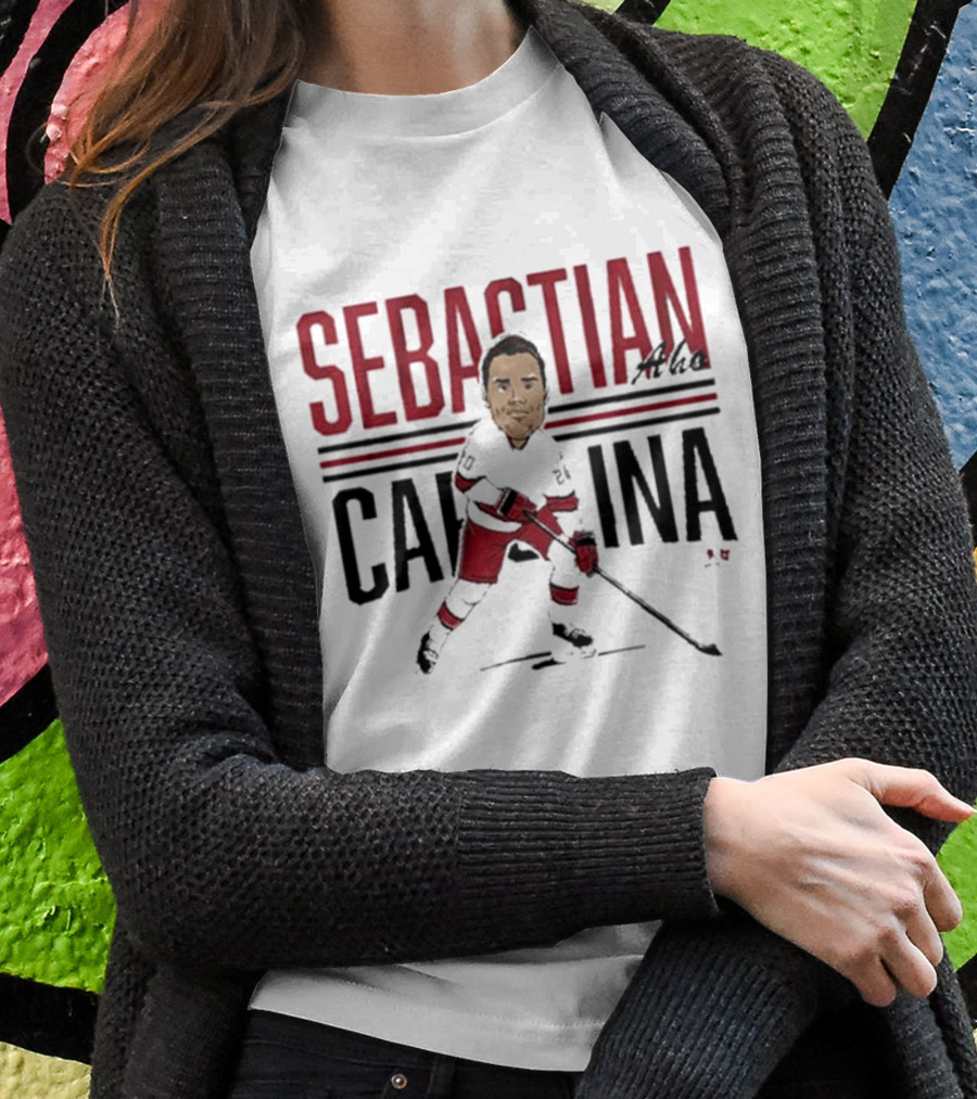 Sebastian Aho Carolina Ice Hockey Caricature Shirt
