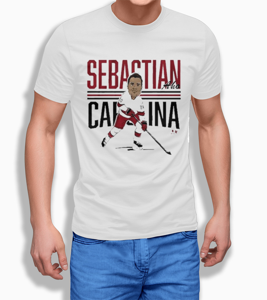 Sebastian Aho Carolina Ice Hockey Caricature Shirt