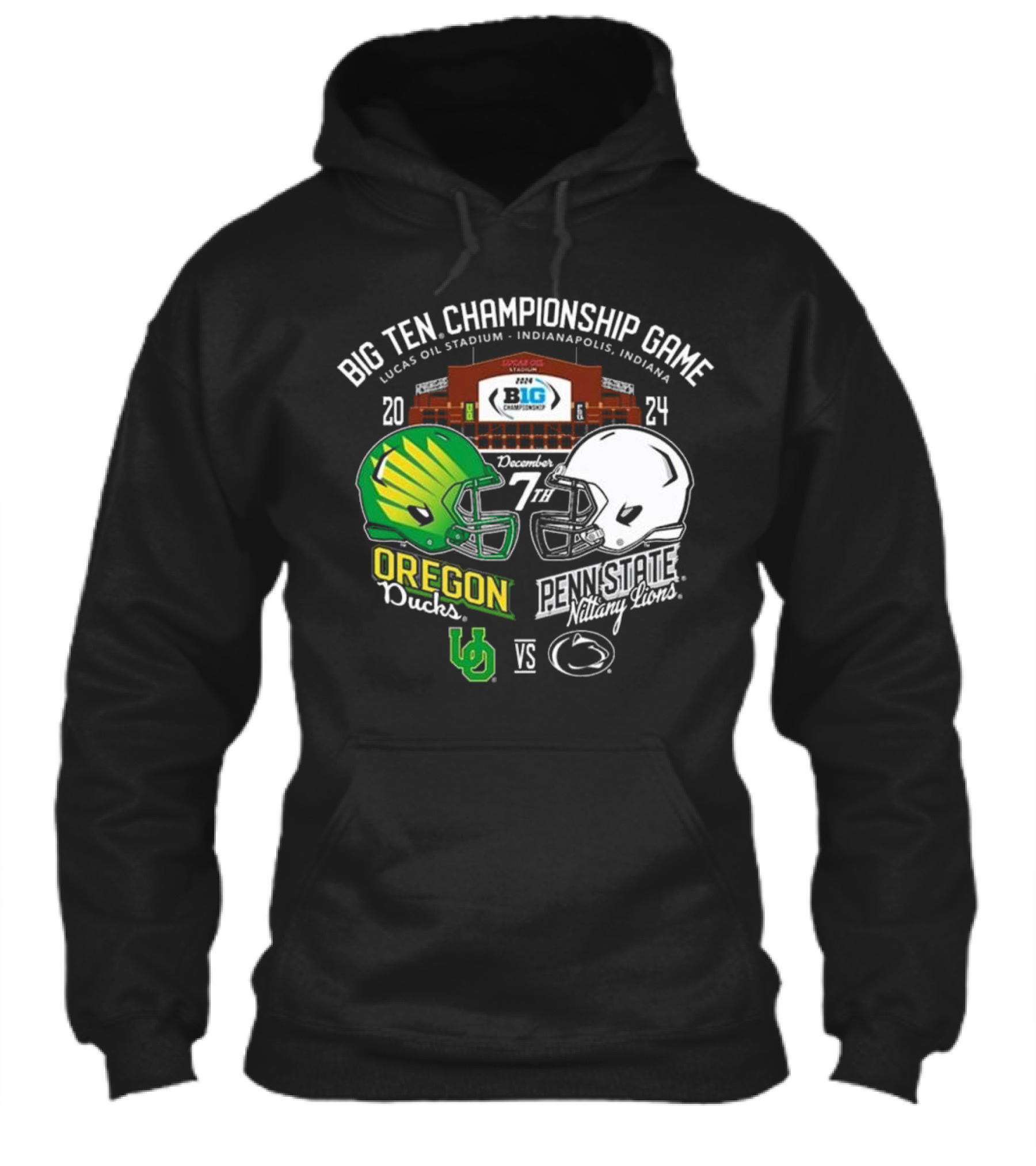 Big Ten 2024 Championship Game December 7Th Oregon Ducks Vs Penn State Nittany Lions Lucas Oil Stadium Indianapolis Shirt