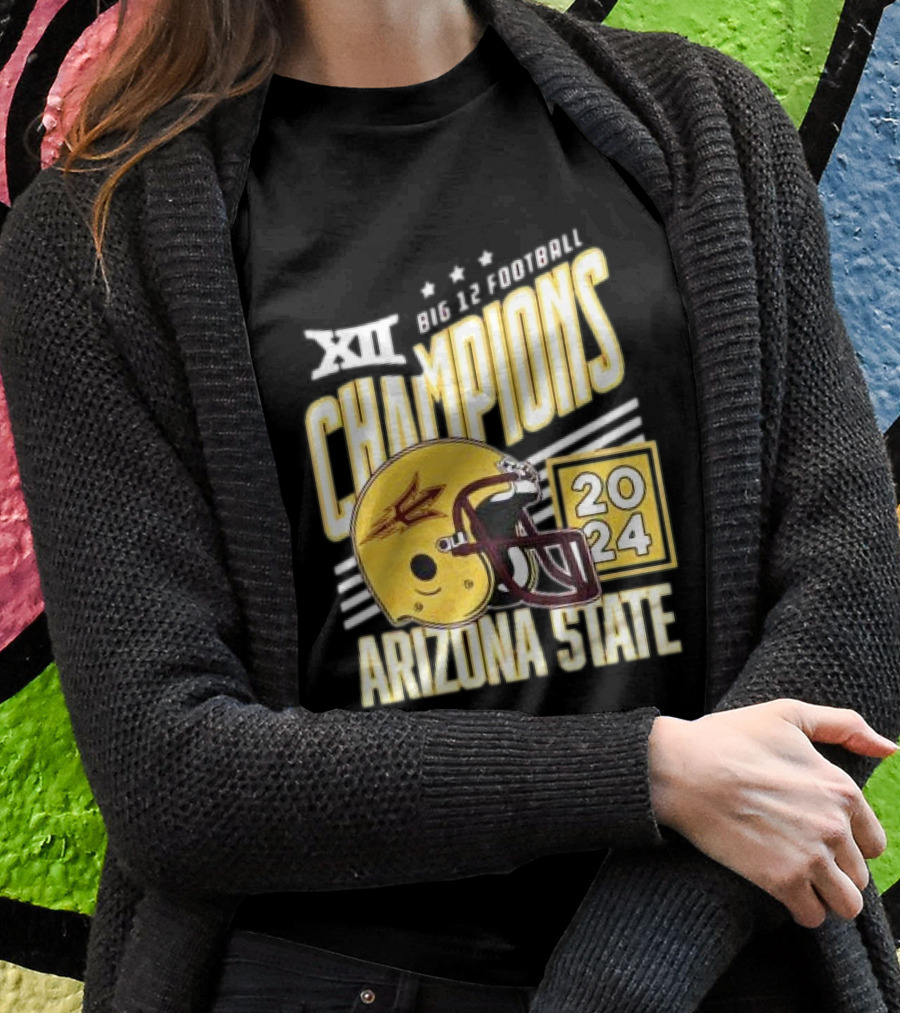 Arizona State 2024 Big 12 Football Champions Helmet Shirt