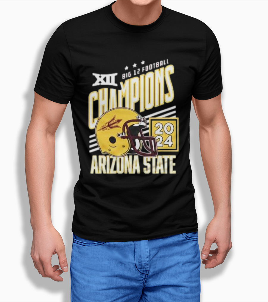 Arizona State 2024 Big 12 Football Champions Helmet Shirt