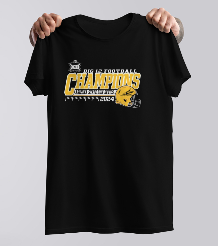 Arizona State 2024 Big 12 Football Champions Helmet Shirt