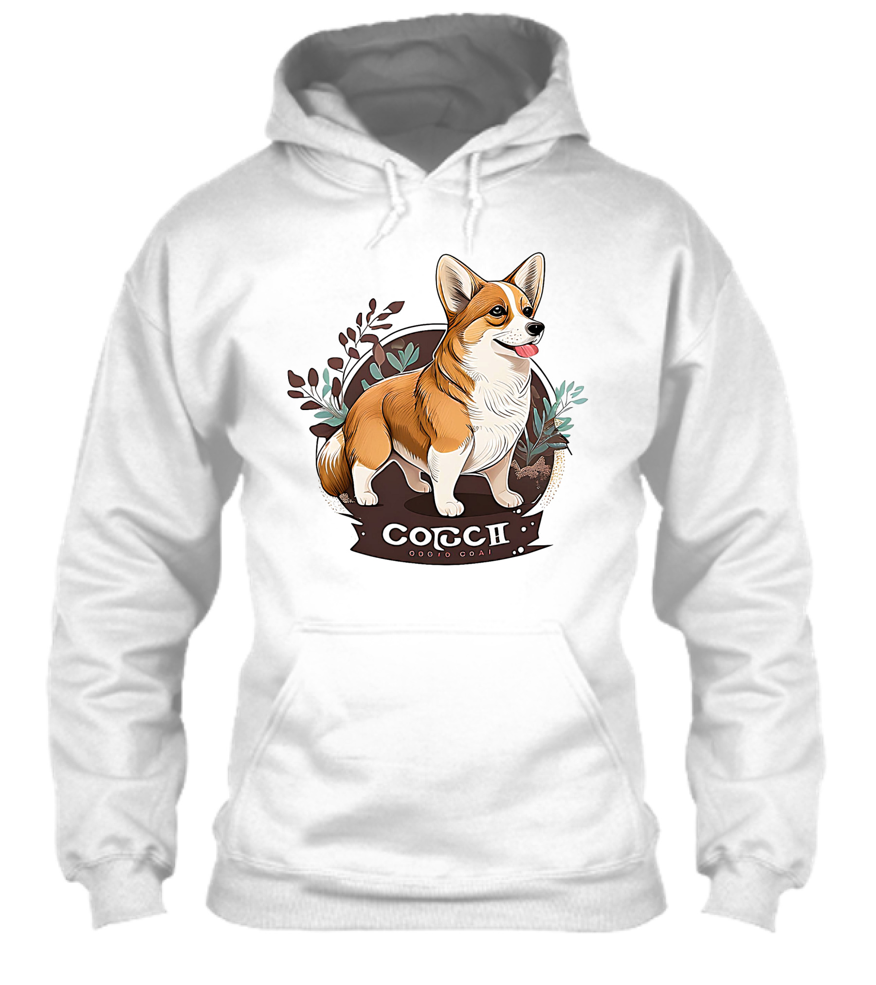 Corgi Cute Baby Dog Illustration With Floral Background Shirt