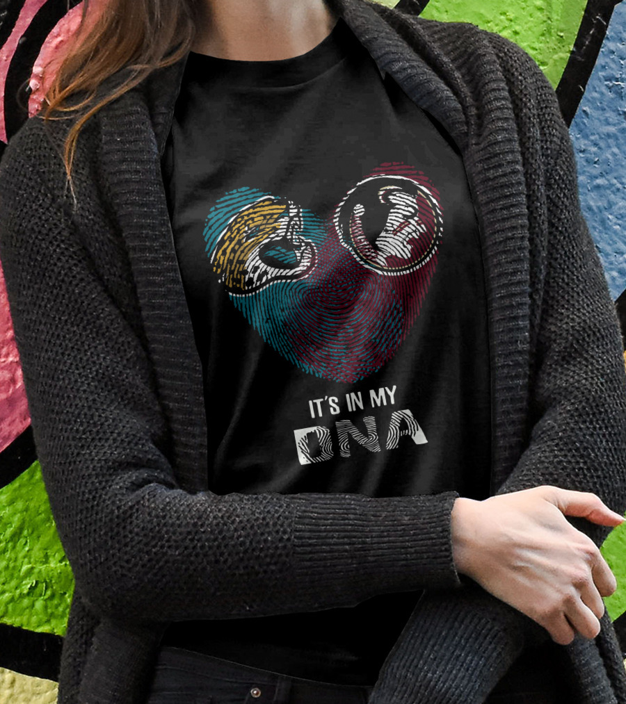 Jaguars Seminoles Heart Fingerprint Its In My Dna Shirt