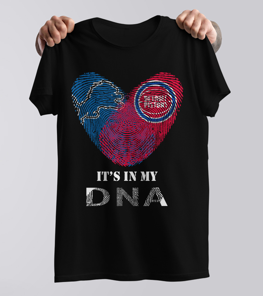 Jets Yankees Fingerprint Heart Its In My Dna Shirt