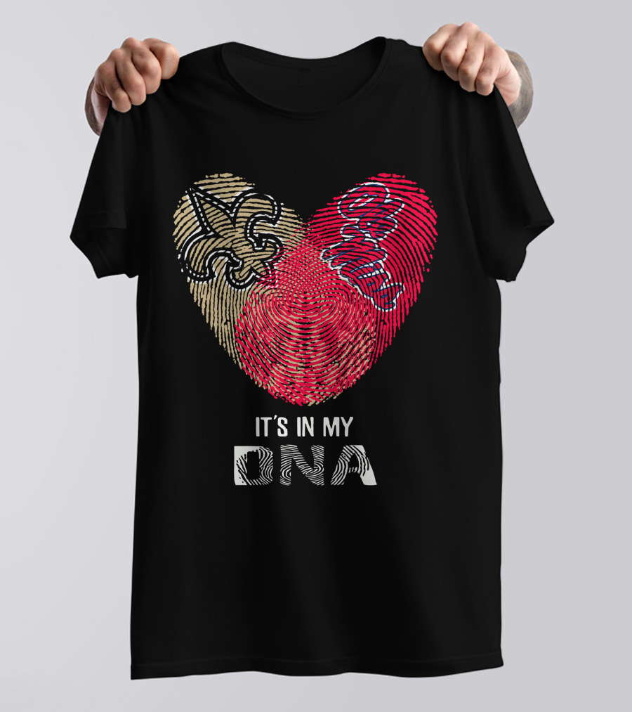 Giants Rangers Its In My Dna Heart Fingerprint Shirt
