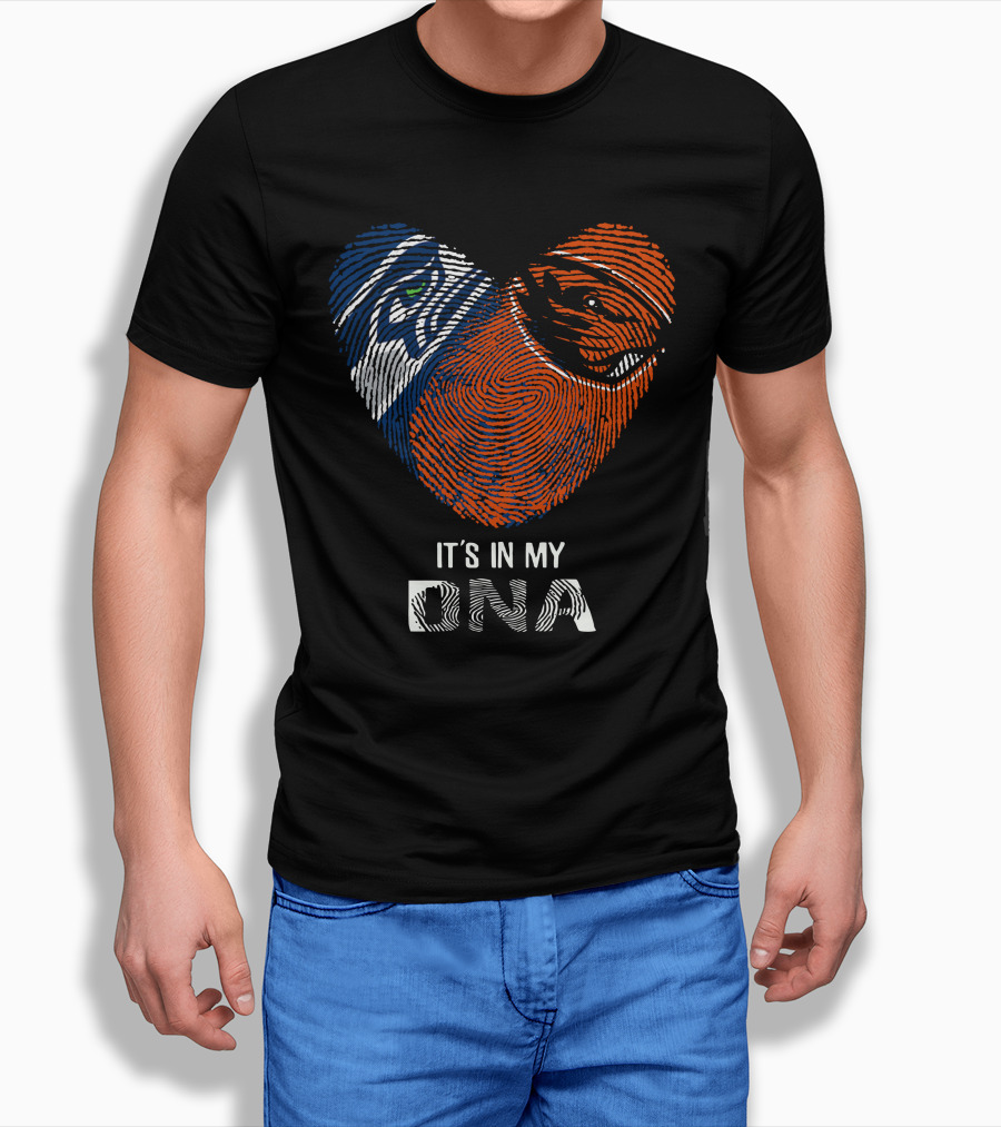 Seahawks Beavers Its In My Dna Seahawks Logo Beavers Logo Fingerprint Heart Shirt