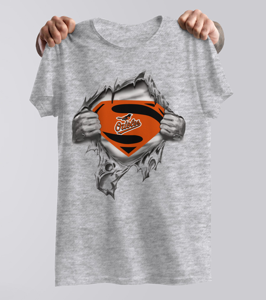 Cubs Superman Baseball Logo Rip Shirt