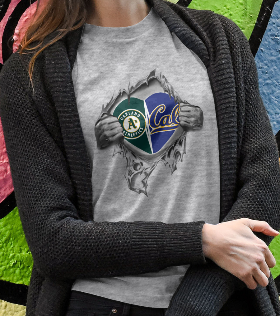 Oakland Athletics Cal Berkeley Split Heart Rip Shirt