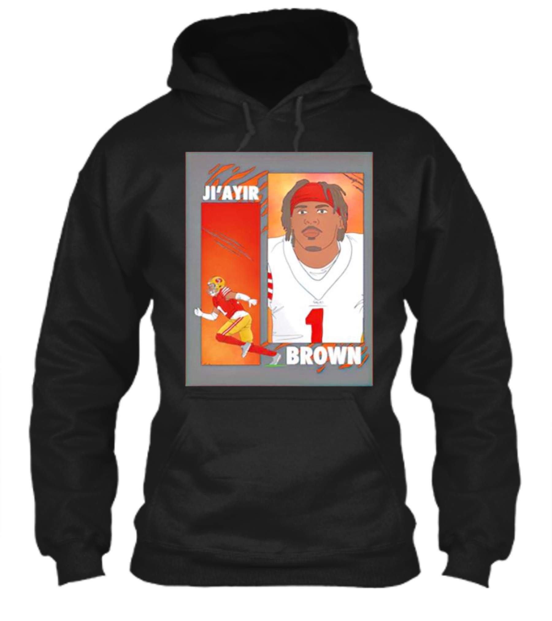 Jiayir Brown Football Portrait And Action Shirt