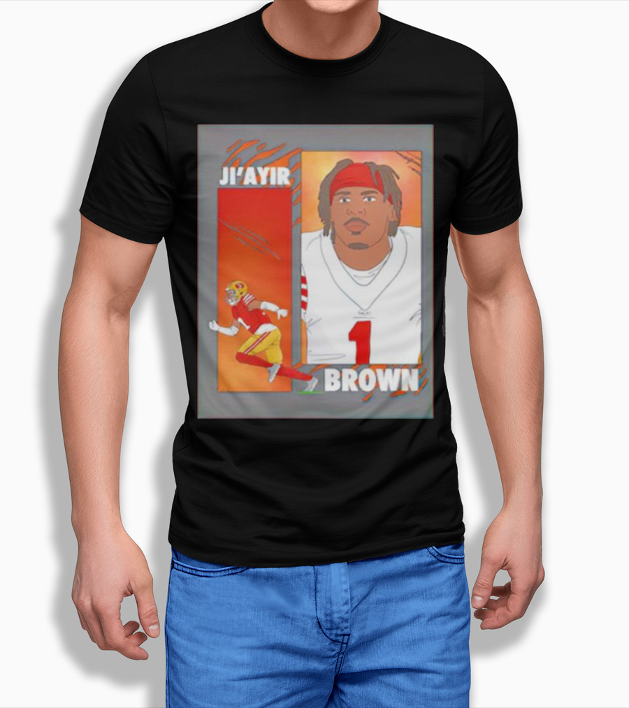 Jiayir Brown Football Portrait And Action Shirt