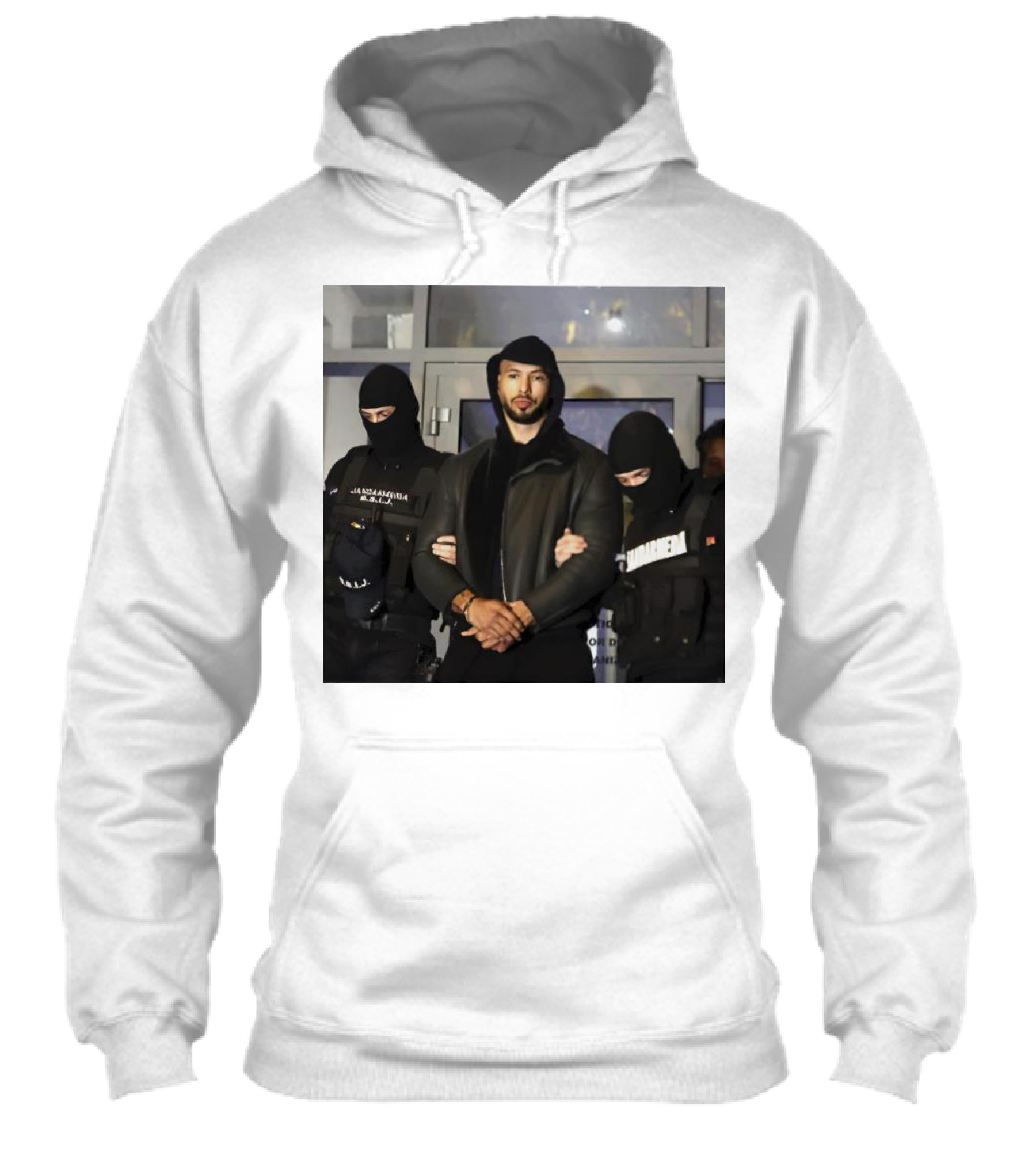 Andrew Tate Arrest With Police In Black Tactical Gear Shirt