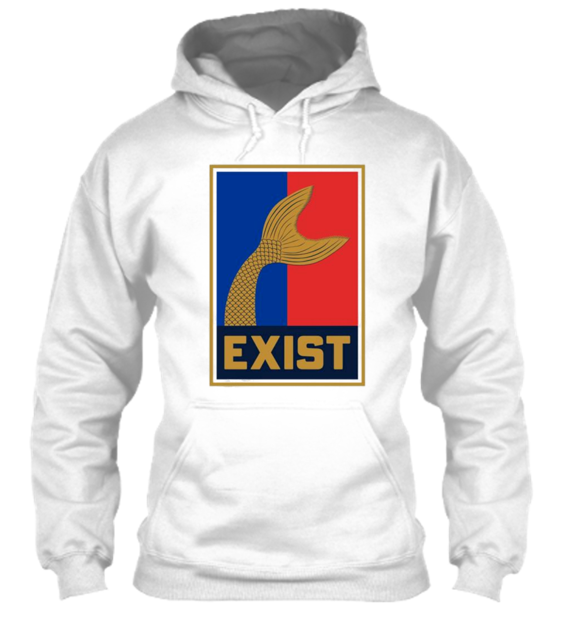 Likkitp Mermaids Exist Fish Tail Symbol Bold Exist Text Shirt