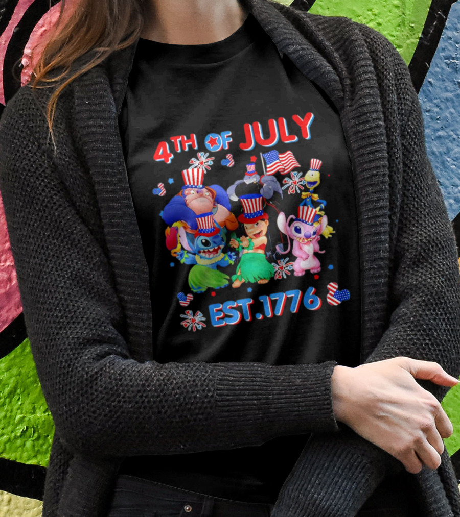 4Th Of July Lilo And Stitch Disney Est 1776 Shirt