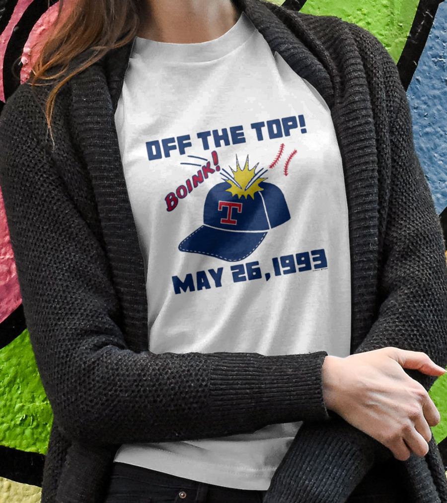 Texas Rangers Off The Top Boink May 26 1993 Baseball Cap Explosion Shirt