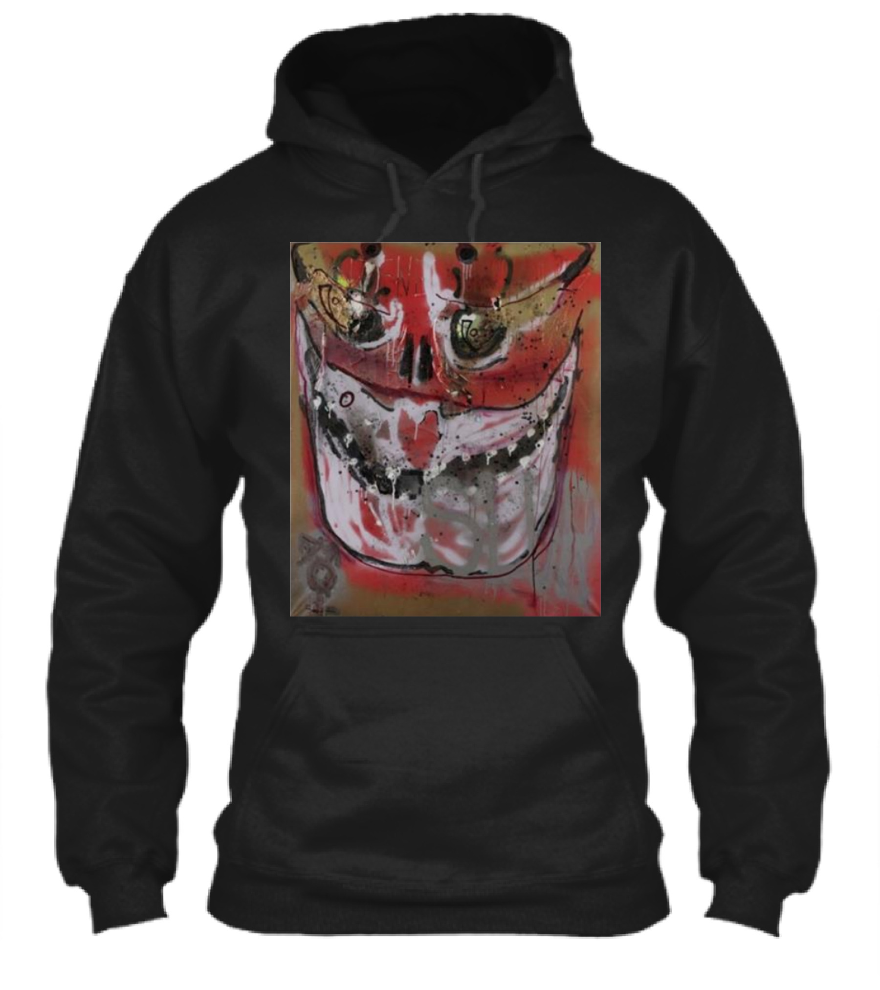 Arca1000000 3 Ss Grinning Skull Artwork With Splattered Colors Shirt