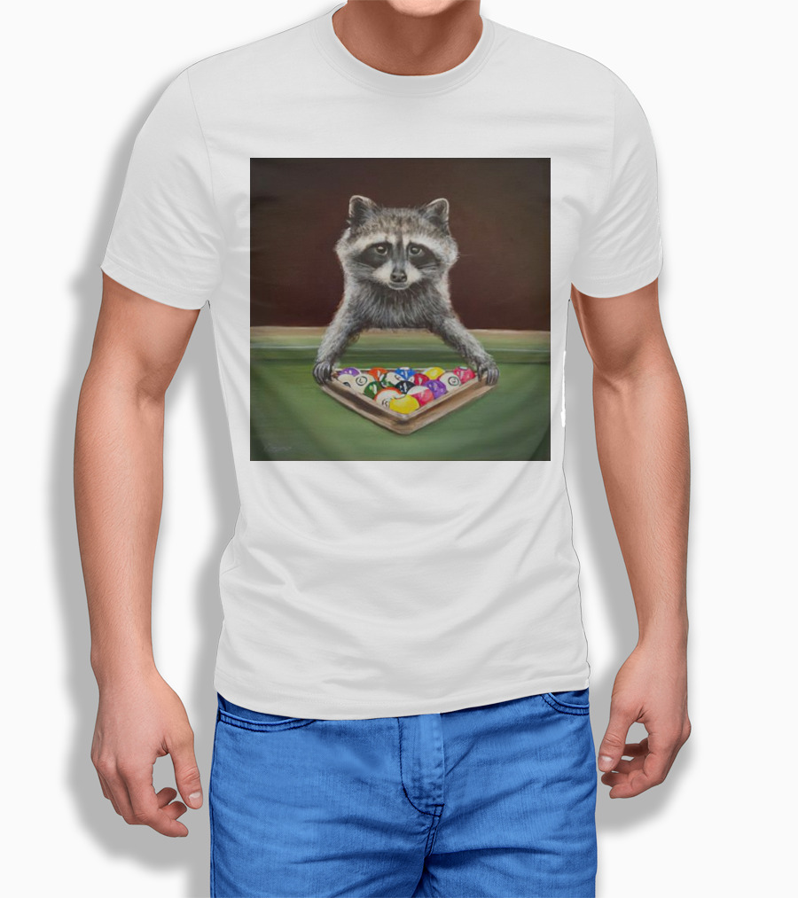 Raccoon Racking Billiard Balls Pool Table Setup Shirt