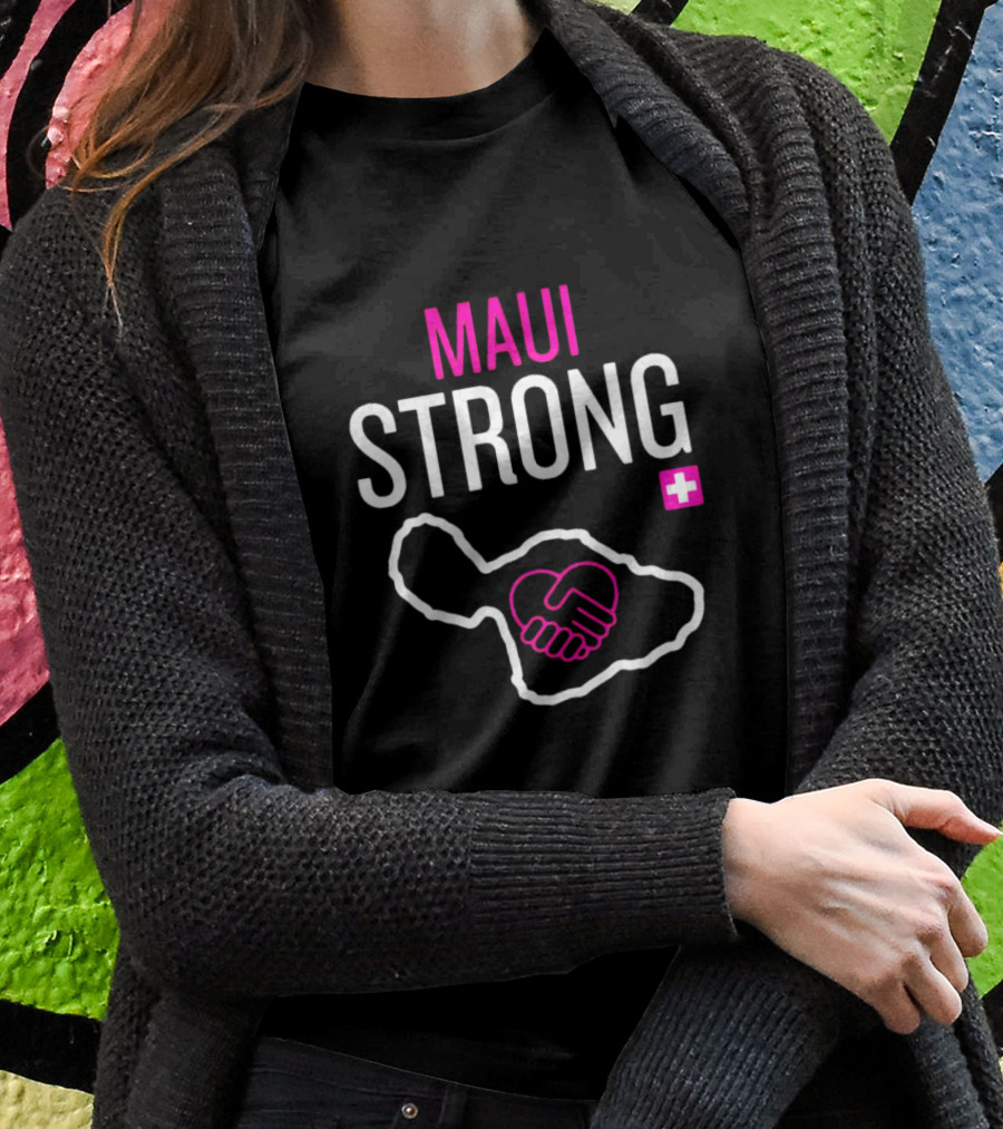 Maui Strong Red Cross Unity Hands Island Shirt