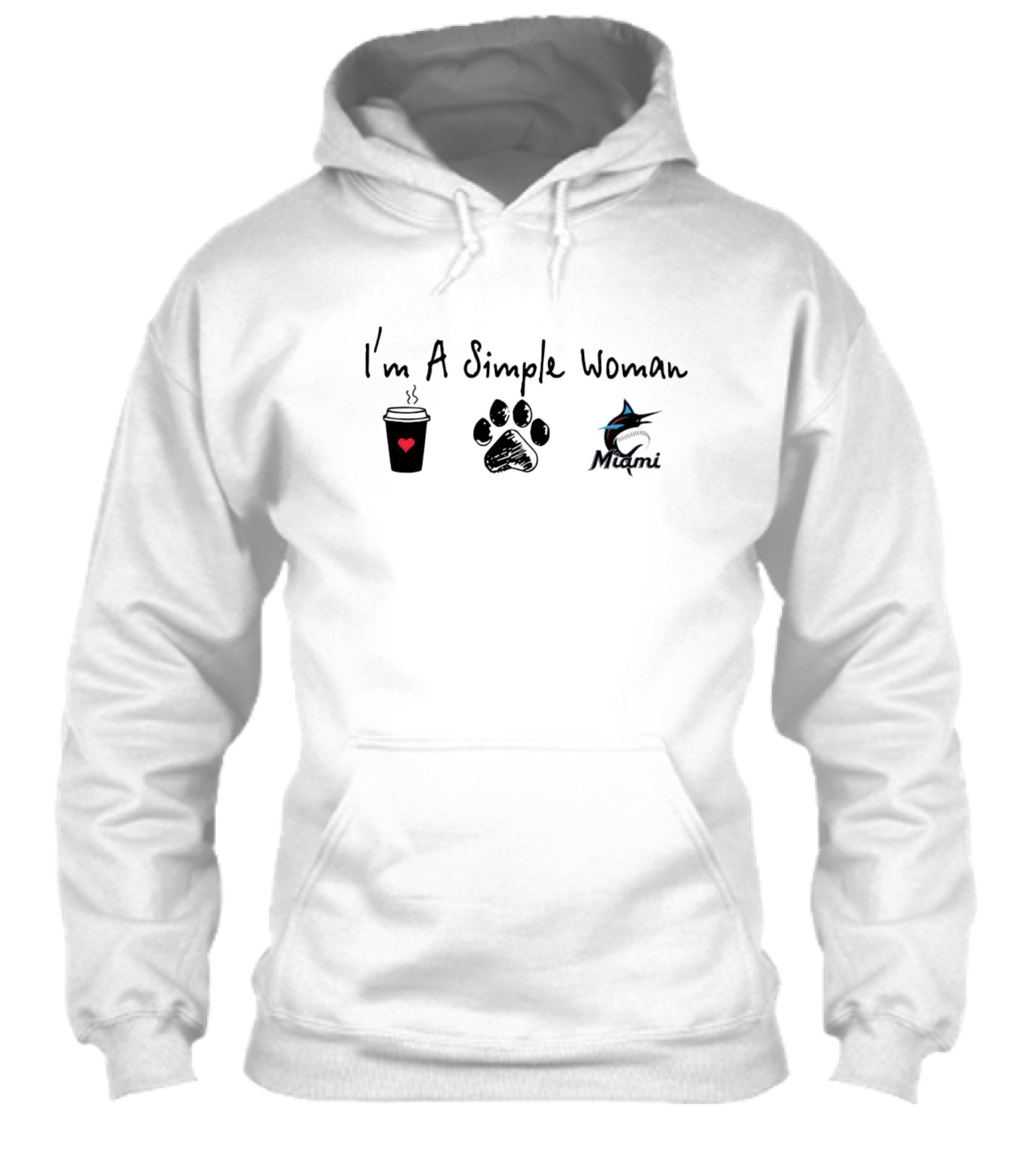 Im A Simple Woman I Like Coffee Paw And Miami Marlins Shirt