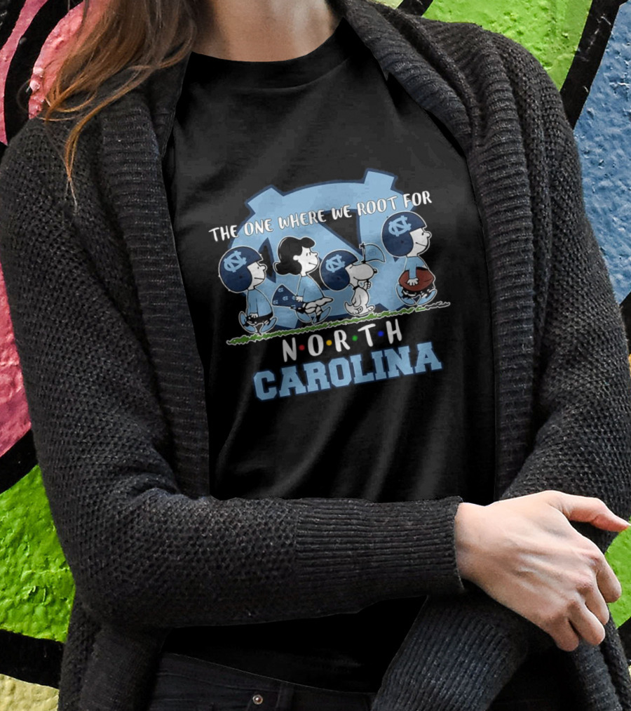 Peanuts Characters Rooting For North Carolina Tar Heels With Unc Helmets Shirt