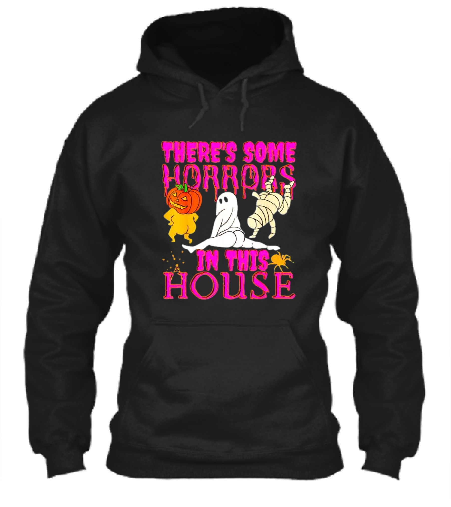 Theres Some Horrors In This House Halloween With Dancing Ghosts Pumpkins And Mummies Shirt