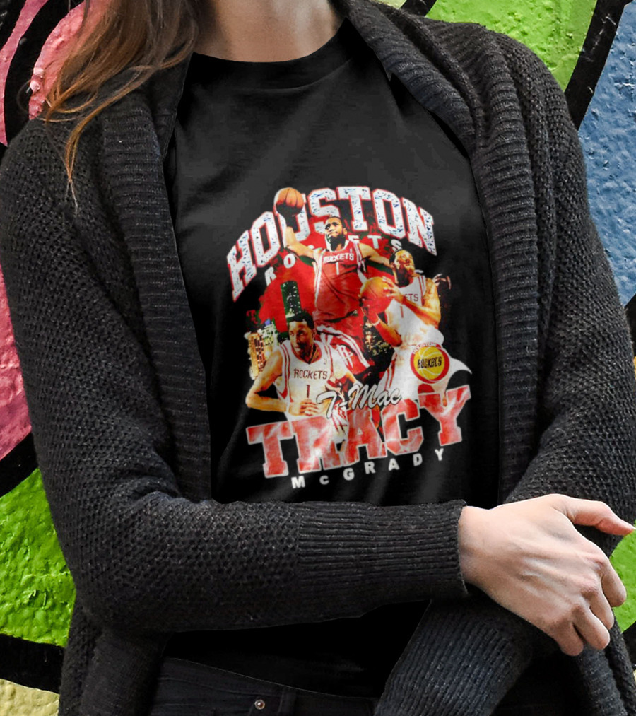 Houston Rockets Tmac Tracy Mcgrady Hardwood Classics Bling Concert Shirt