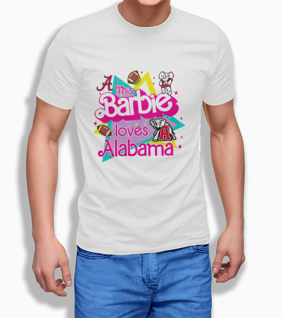 This Barbie Loves Alabama Football And Crimson Tide Fan Elephants Shirt