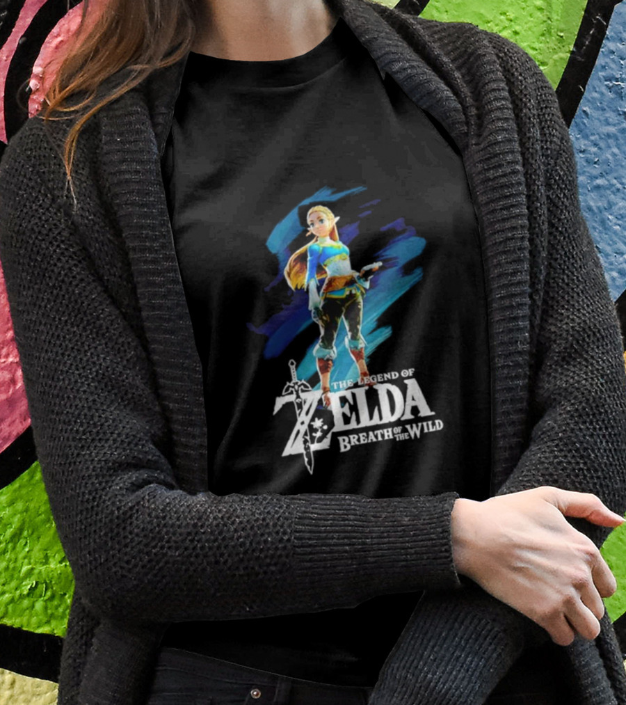 The Legend Of Zelda Breath Of The Wild Princess Character With Master Sword Shirt