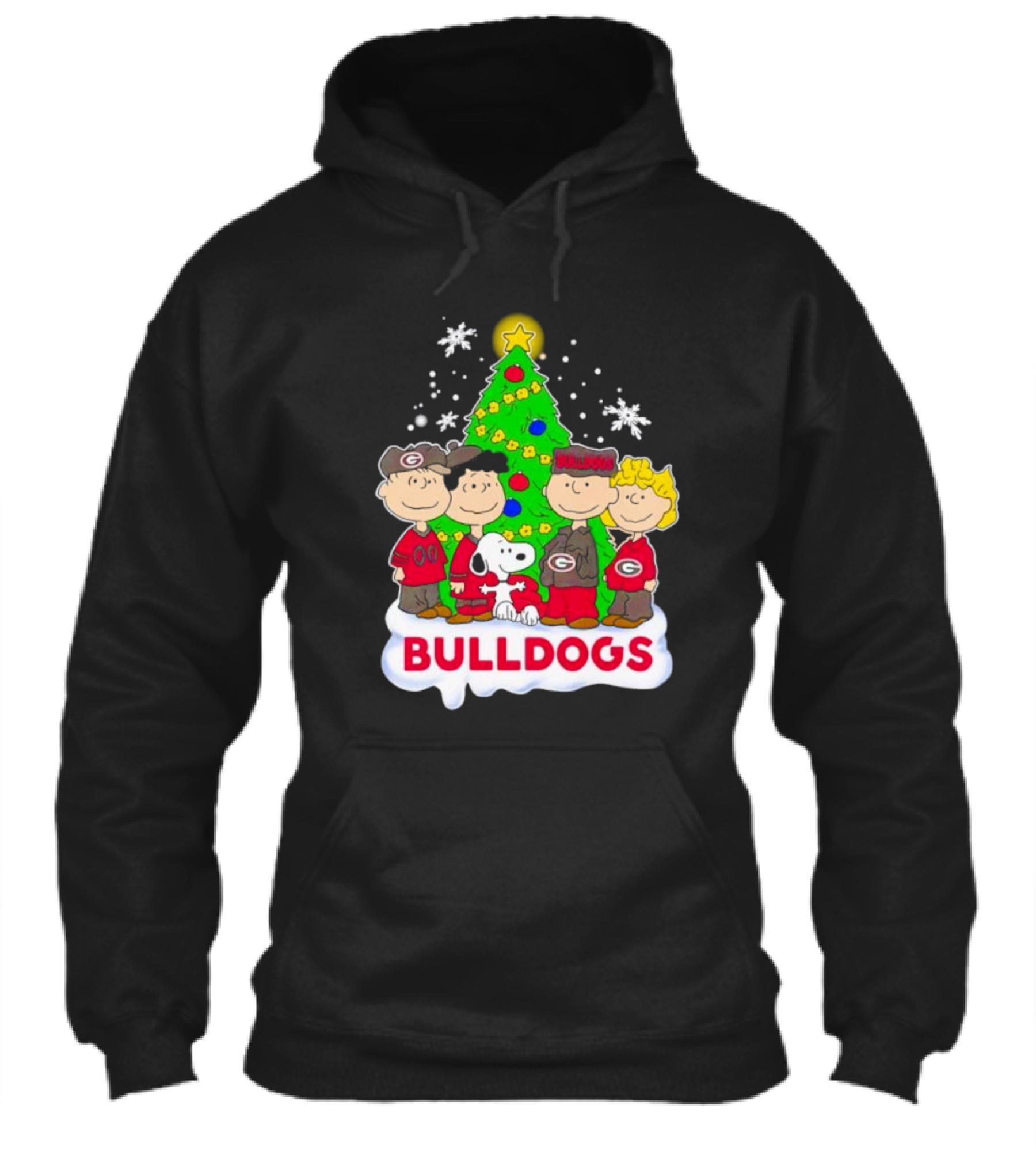 Peanuts Characters Georgia Bulldogs Christmas Tree Bulldogs Shirt