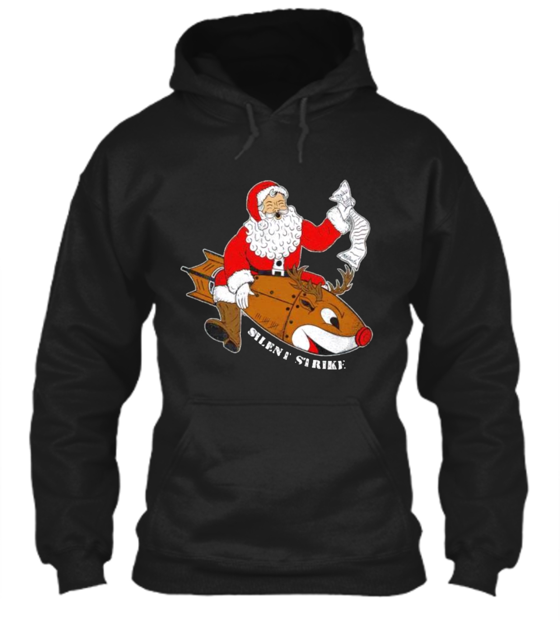Silent Strike Santa Claus Riding Reindeer Rocket Shirt