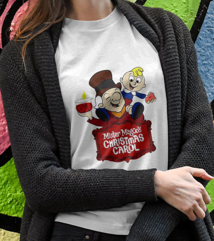 Mister Magoos Christmas Carol Cartoon Illustration With Festive Characters Shirt