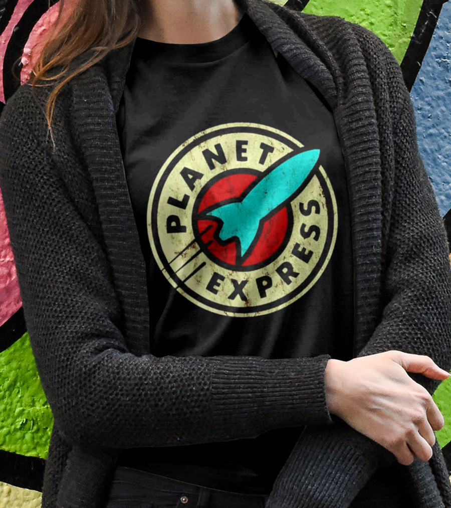 Futurama Retro Planet Express Vintage Rocket Emblem Shirt