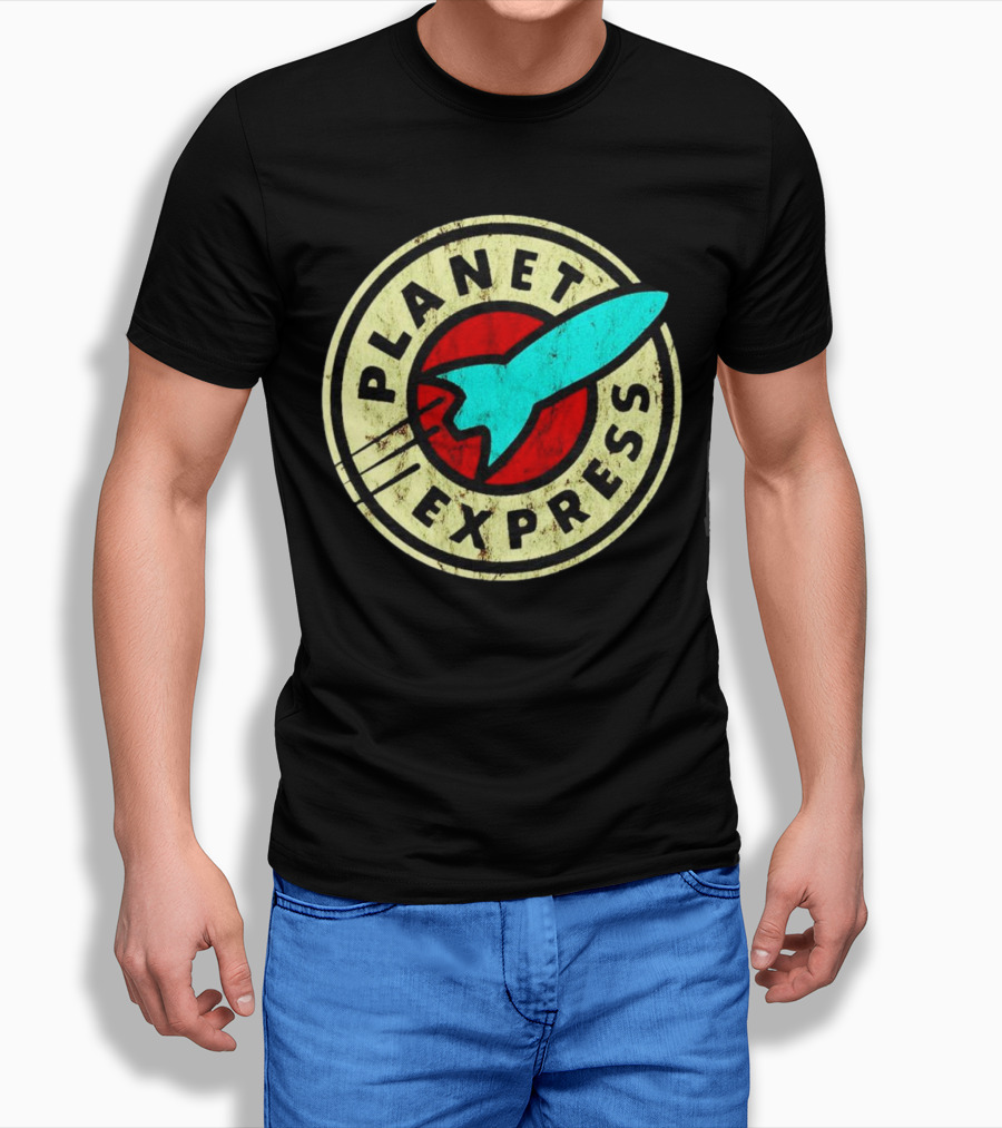 Futurama Retro Planet Express Vintage Rocket Emblem Shirt