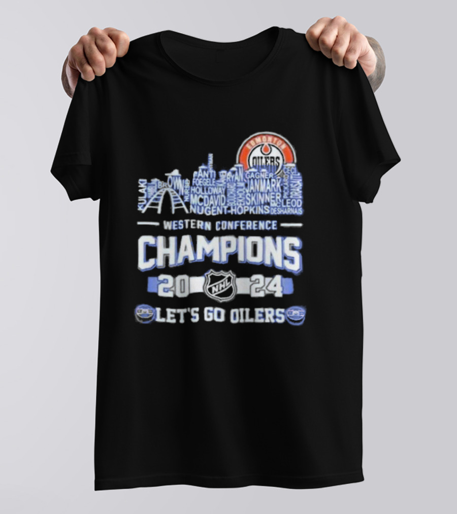 Edmonton Oilers Connor Mcdavid 97 Leon Draisaitl 29 2024 Stanley Cup Final Hockey Players Mountain Trophy Shirt